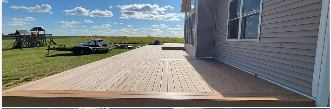 Composite deck construction with open field view